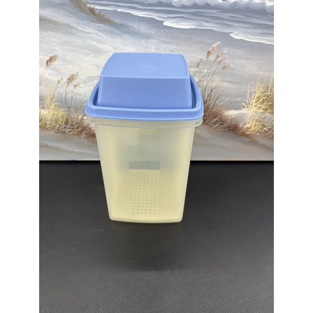 VTG Tupperware Pick-A-Deli Pickle Keeper, Blue Lid, 3 Pcs 1560-2, 1562-2, 1561-6